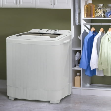 Barton Twin Tub Compact Washer and Spinner Dry Cycle with (Built in Drain Pump) Wash Spin Dryer