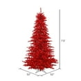 thumbnail image 3 of Vickerman K165176LED Arbre de Noël Artificiel en Sapin Rouge 7.5 Pi x 52 Po avec Lumière LED Rouge 750, 3 of 3