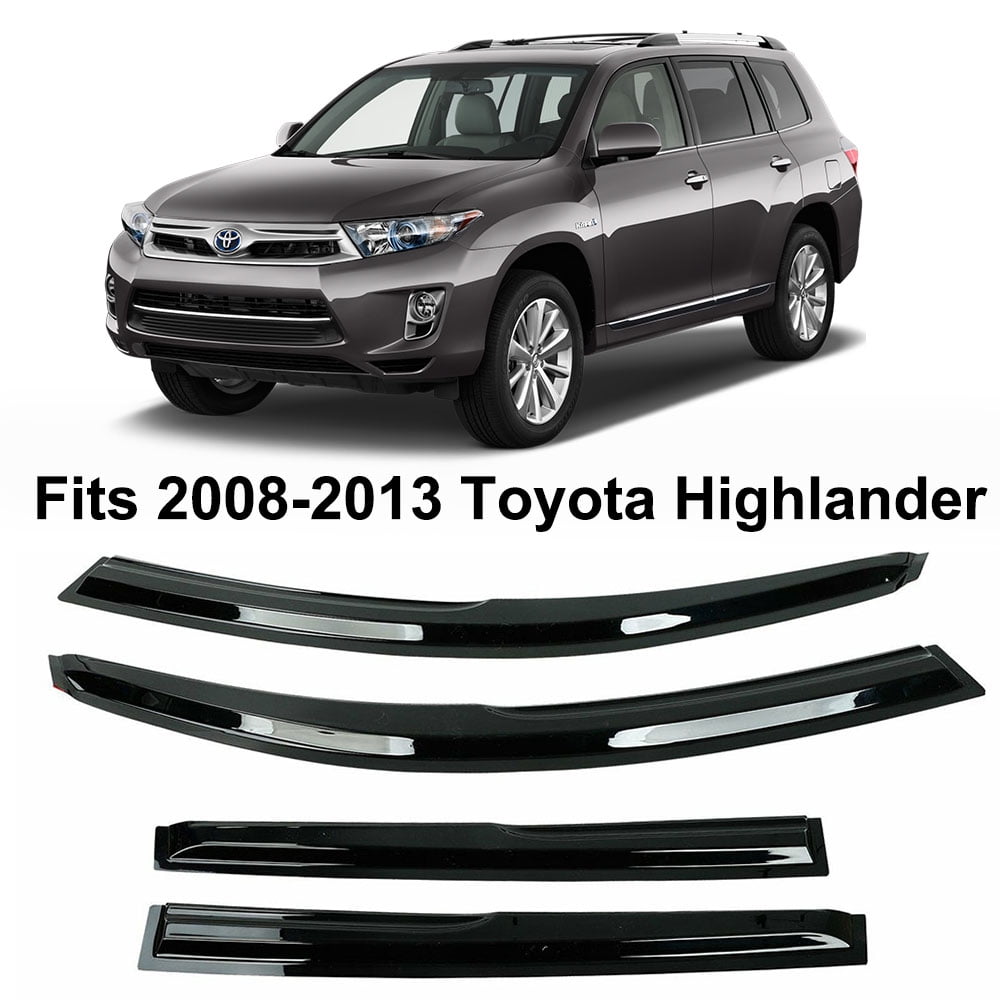 For 20082010 2011 2012 2013 Toyota Highlander Window Visor Guard Sun Rain Deflector