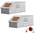 thumbnail image 1 of 2026 New Stackable Hat Storage For Baseball Caps, Hat Storage Box With Clear Window Lid, Flip-Top Access, Holds Up To 24 Caps Hats Organizer For Closet (2PC), 1 of 8