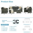 thumbnail image 3 of Superjoe 7 Pcs Outdoor Wicker Patio Furniture Set Patio Sectional Sofa Conversation Seat with Dark Grey Thick Cushions, 3 of 8