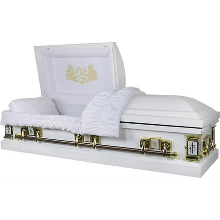 Overnight Caskets, Funeral Casket, White Cross With White