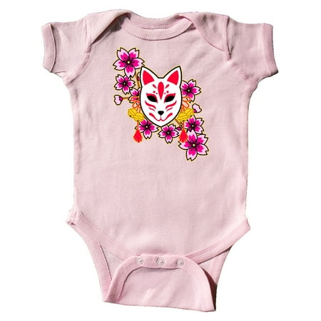 

Inktastic Kitsune Mask Illustration with Sakura Flowers Gift Baby Boy or Baby Girl Bodysuit