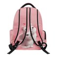 thumbnail image 2 of Chririnla Smooth Zippers School Backpack for Scuola Travel, 600D Polyester Adjustable Padded Straps Daypack, Cat Butterfly Rose Print, 2 of 9