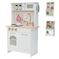 thumbnail image 3 of Teamson Kids Wooden Play Kitchen Set Classic Compact Design White/Gold, 3 of 10