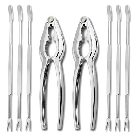 

8 Piece Seafood Tool Kit Stainless Steel Leg and Forks Nut Set Shellfish Sheller