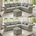 thumbnail image 6 of LLappuil Modular Sectional Sofa, 7 Seat Modular Sectional Sofa with 1 Storage Ottoman, 25.6 Deep Seat Chenille Sofa Gray, 6 of 8