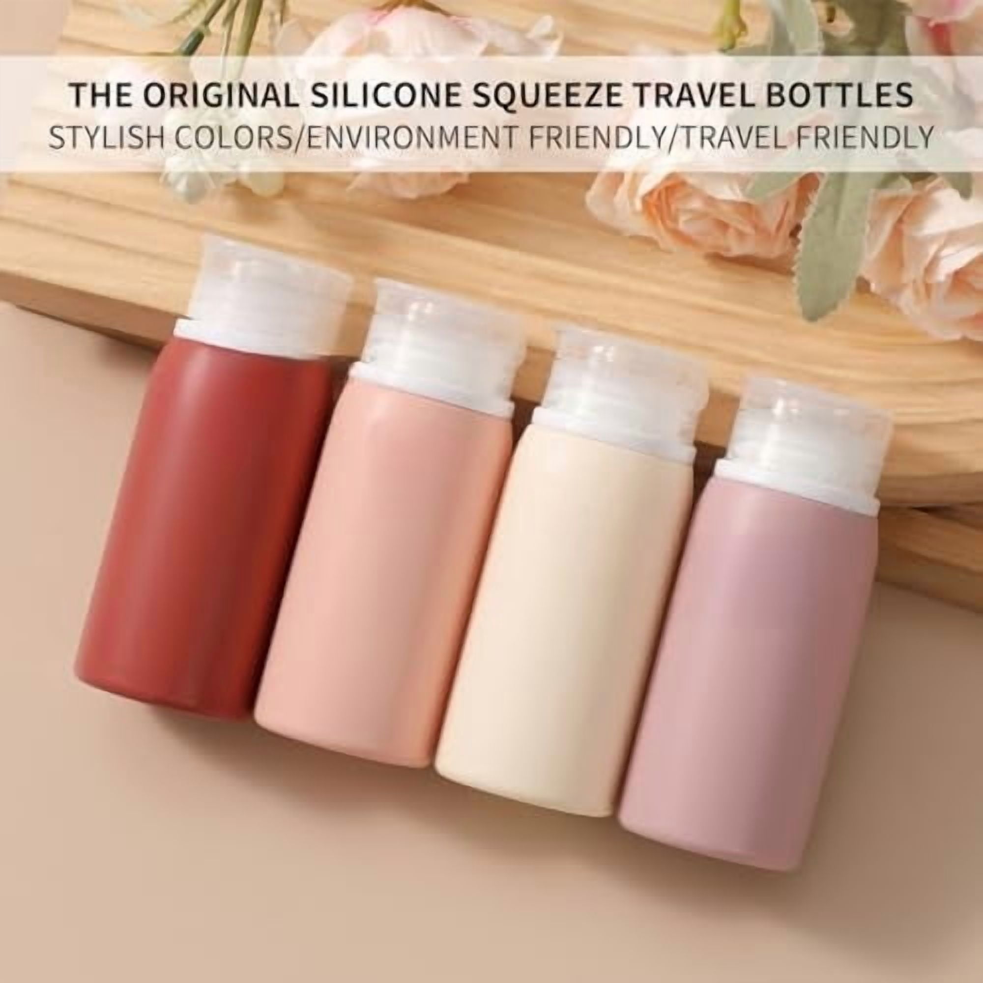 21 Pack Travel Bottles for Toiletries, Leak-Proof TSA Compliant Silicone Travel Size Containers for Shampoo and Conditioner, BPA Free with Toiletry Bag (Cream)