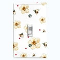 thumbnail image 1 of Metal Light Switch Plate Cover White Flowers Red Polka Dots FLW048, 1 of 13