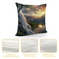 thumbnail image 4 of JEUXUS Short Plush Pillowcase Landscape Nature Picture Artwork Waterfall Scenic for Car Couch Bedroom White, 4 of 5