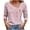 #0003-Pink, variant on Uootdi Womens Tees Asymmetrical Lapel V Neck 3/4 Sleeve Side Button Front Watercolor Feather All Over Print Soft Knit Going Out Tops for Women Slim Fit Party Stretchy Summer Tops for Women