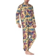 thumbnail image 2 of Bingfone Men's Pajama Set 2 Piece Loungewear PJs, Long Sleeve with Pajama Pants-Butterfly 3, 2 of 7