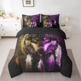 thumbnail image 2 of Feelyou Western Wolf Animal Twin Bedding Sets 7-Piece for Kids, Bohemian Mandala Bedding Comforter Set, Mystic Dreamcatcher Reversible Sheet Sets, Ultra Soft Bedroom Decor, 2 of 8