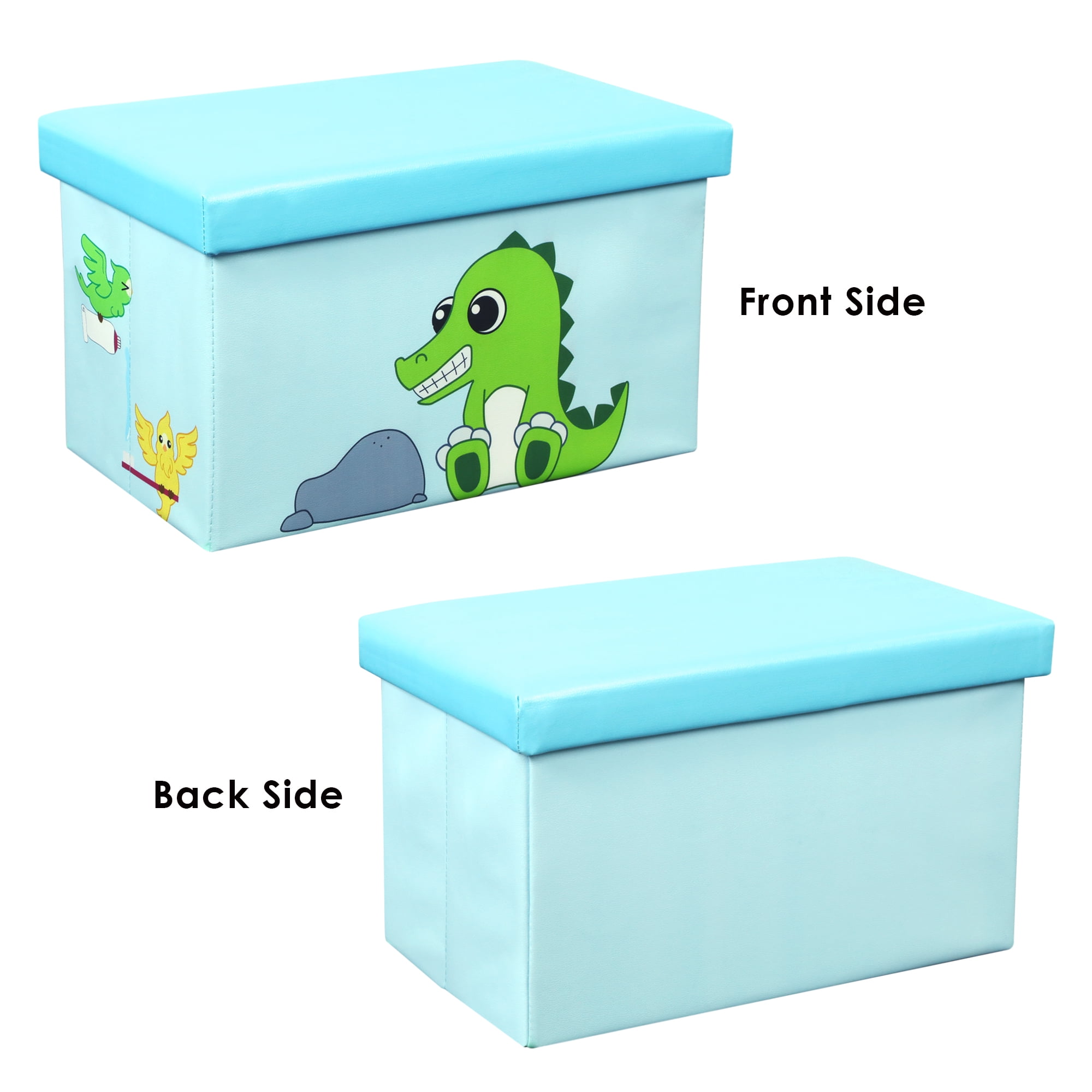 Otto & Ben Children 20" Crocodile and Bird Toy Wood Storage Chest, Multi-color