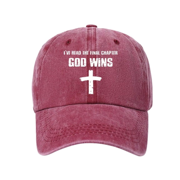 Yuanlong Unisex Washed Baseball Cap Embroidered Cross All-Season Cap Graphic Print Stylish Beach Vacation Headwear