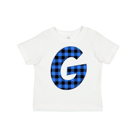 

Inktastic Blue Buffalo Plaid Initial G Gift Toddler Boy or Toddler Girl T-Shirt