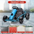 thumbnail image 3 of YUSAZENS 24V Electric Go Kart for Kids, 8MPH Drift Kart, 300W Motors, Music, Horn, Safety Belt, for Ages 8-12, Max Load 155 lbs, Blue, 3 of 6