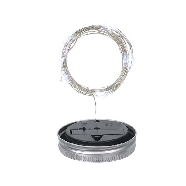 lampara solar Irfora Mason Jar Solar Lantern Lights 20LEDs Lámpara de la tapa Luz de hadas estrellada Creativa Cuerda de alambre de cobre Decoración al aire libre Patio Jardín Decoración 1m 10LED Irfora lampara solar