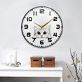 thumbnail image 2 of Yayeee Wall Clock for Living Room 9.5 inch Battery Operated Round with Holder, White Cat, 2 of 7