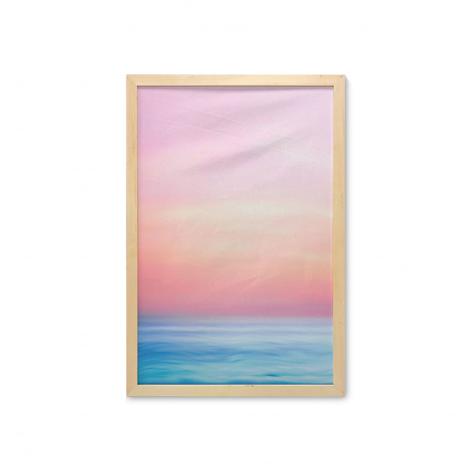 Wave Wall Art with Frame, Ombre Calming Seaview Calm Water Relaxing ...