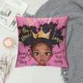 thumbnail image 2 of Nawypu African American Kids Pillow Covers, Afro Black Girl Cute Girl Pink Decorative Throw Pillowcases Cover for Sofa Couch Kids Classroom Decor, Double Side Printed, 2 of 5