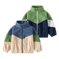 thumbnail image 2 of Gibobby Chamarra de invierno para bebé niñoNiños pequeños, bebés, niños y niñas, chaqueta informal de manga larga con cremallera de Color de retazos, abr(Beige, 10-12 Años), 2 of 4