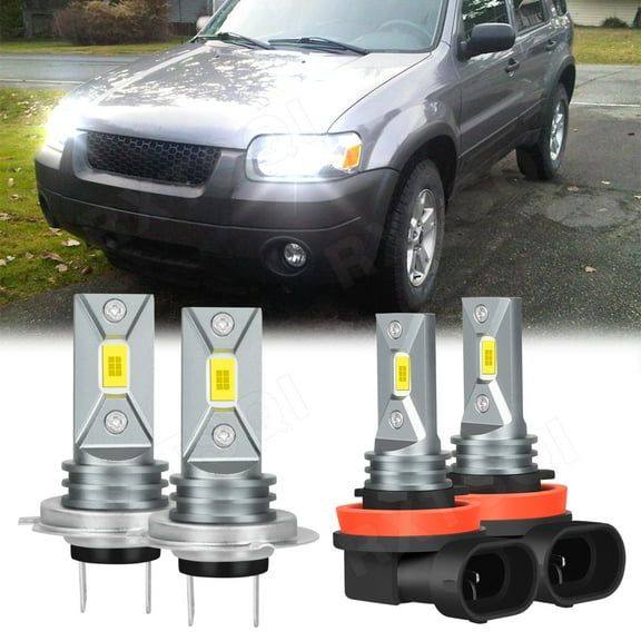 For Ford Escape 2005-2007 LED Headlight Bulbs H7 H11 High Beam H11 Low Beam 4pc