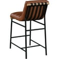 thumbnail image 4 of Meridian Furniture Burke Cognac Vegan Leather Counter Stool, 4 of 6
