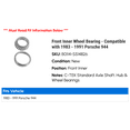 thumbnail image 2 of Front Inner Wheel Bearing - Compatible with 1983 - 1991 Porsche 944 1984 1985 1986 1987 1988 1989 1990, 2 of 2
