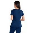 thumbnail image 2 of Barco Grey's Anatomy GRT049 Women's 4-Pocket V-Neck Love Zipper Scrub Top Indigo M, 2 of 2