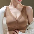 thumbnail image 2 of NIEWTR Front Closure Bras for Older Women New No Underwire Wireless Shaping Front Snap Bra for Seniors(Brown,M), 2 of 9