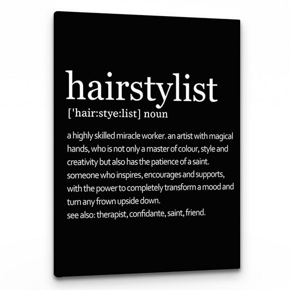 Hairstylist Definition Wall Art, Minimalist Hairstylist Quote Print Framed Canvas Painting Artwork For Home Bedroom Office Beauty Room Salon Barbershop Decor