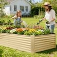 thumbnail image 4 of Noble House Raised Garden Bed, Galvanized Planter Box Stand Outdoor,Beige, 4 of 5