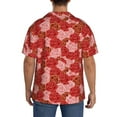 thumbnail image 3 of KLL Rose Flowers Print Men's Shirt Short Sleeve Button Down Summer Cuba Beach Shirts- X-Large, 3 of 5
