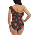 thumbnail image 5 of Easygdp Tomatoes1 Women's One Shoulder Ruffle Monokini Bathing Suits with Removable Chest Pad, Quick Drying - Small, 5 of 8