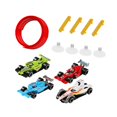 thumbnail image 2 of Bunblic Piste de Course Flexible, Ventouses Solides de 13,12 Pi Piste de Course Pliable Enroulable avec 4 Mini Modèles de Voitures pour Enfants Rouge, 2 of 8