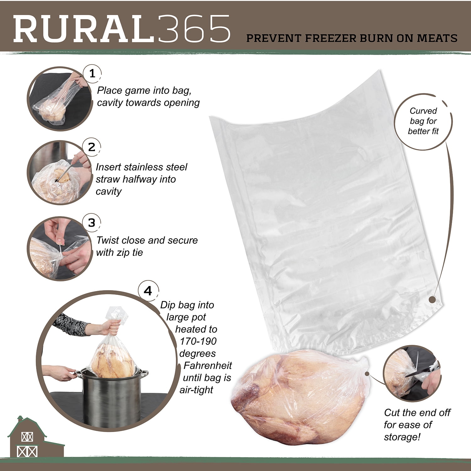  Poultry Shrink Bags - Clear 13 x 18 Chickens or