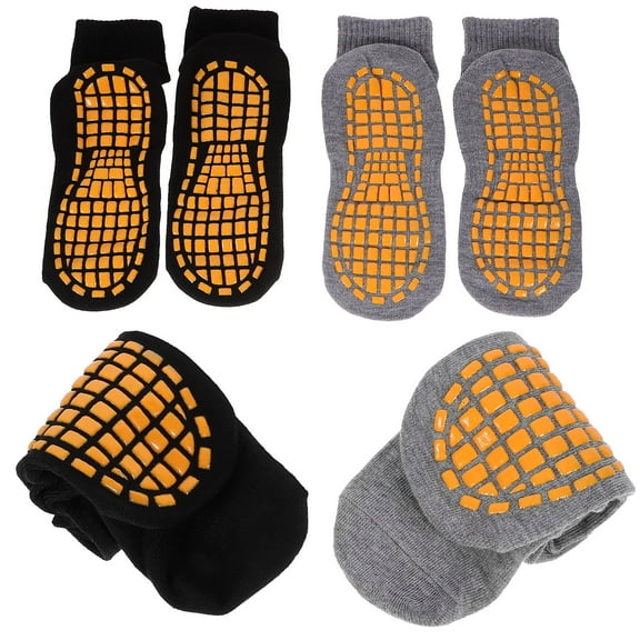 GAXIRE 4 Pairs Men’s Non- Yoga Socks with Grips, Breathable Cotton Athletic Socks for Exercise and Daily Wear