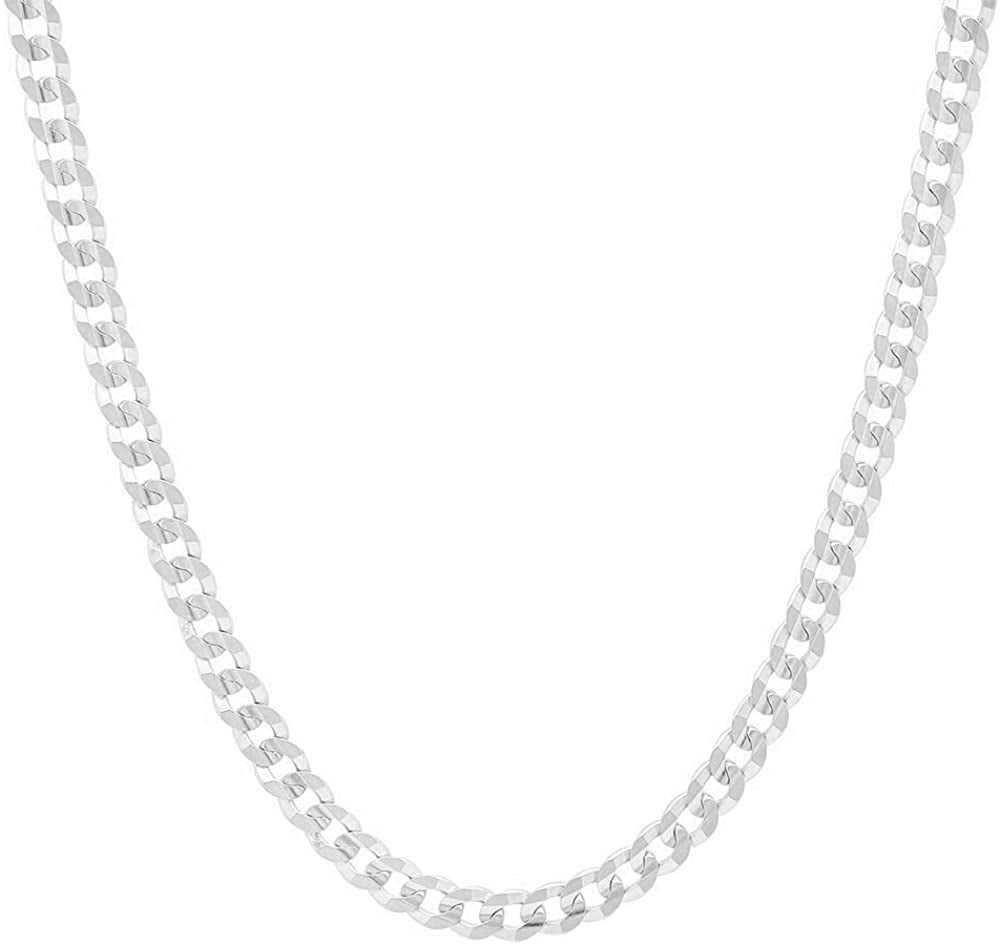 Mens 4mm Solid Sterling Silver .925 Curb Link Chain Nepal Ubuy