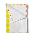 thumbnail image 2 of Yellow and White Soft Flannel Fleece Blanket, Abstract Composition with Ombre Dots Spots Vibrant Colors Modern, Cozy Plush for Indoor and Outdoor Use, 70" x 90", Orange Yellow White, by Ambesonne, 2 of 5