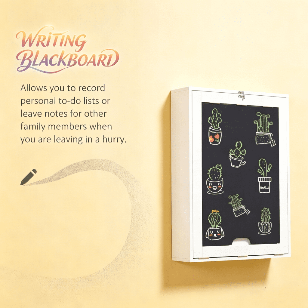 Wall Mounted Foldable Convertible Desk with Side Blackboard, P2 MDF Space Saving Floating Writing Computer Table with Multi Storage Shelves for Small Room