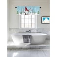thumbnail image 4 of Red Christmas Dwarfs Valances for Windows, Merry Christmas Trees Snowing Light Blue Light Filtering Window Treatment Valances, Rod Pocket Small Curtains for Kitchen/Bathroom, 42"x12", 4 of 9