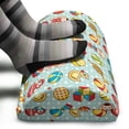 thumbnail image 3 of Cartoon Foot Rest, Vintage Old Toys Pattern on Polka Dotted Background Playful Theme, Non-Slip Backing Adjustable Ergonomic Memory Foam Leg Support for Office, Multicolor, by Ambesonne, 3 of 5