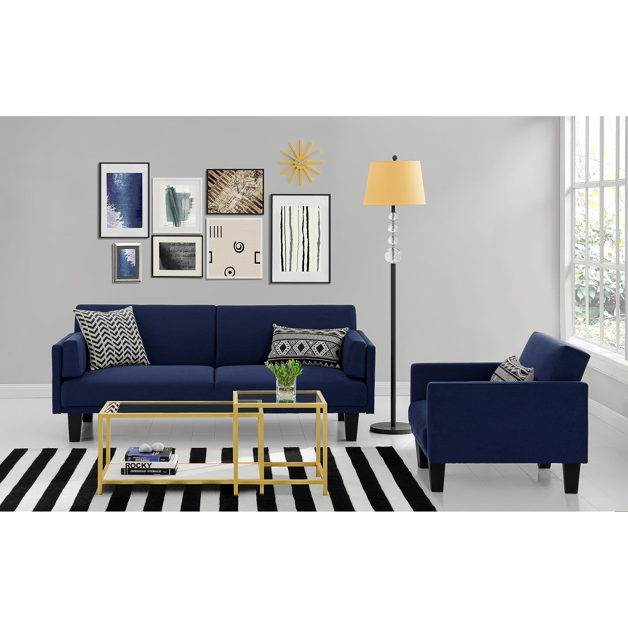 navy blue futon