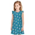 thumbnail image 1 of Fotbe Sea Turtle Vestido de Dormir para Niñas de 3 a 10 Años, Mangas Cortas, Estilo Princesa, Pijama Camisón con Mangas Voladas-X-Large, 1 of 6