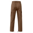 thumbnail image 5 of Jovrlynd Cargo Pants Men Drawstring Stretch Loose Fit Elastic Waist Outdoor Hiking Pants Fashion Cotton Work Pants, M-3XL, 5 of 8