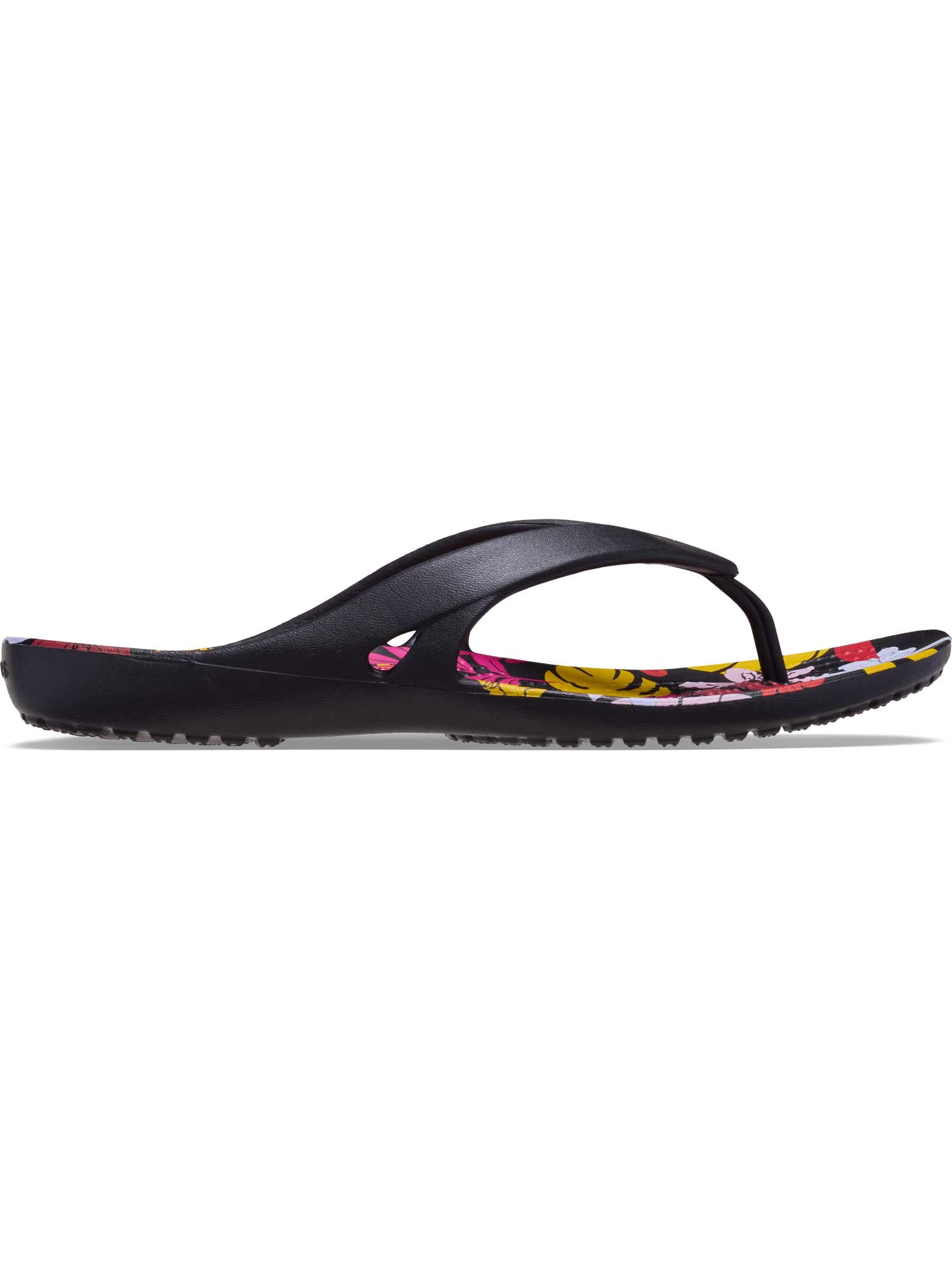 Women's Crocs Kadee II Black Floral Print Flip Flop Sandal