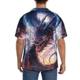 thumbnail image 3 of Sikiie Urban Style Colorful Dragon Men's Wrinkle Free Untucked Cuban Shirt Business Casual Button Down Shirts Short Sleeve ShirtLarge, 3 of 5