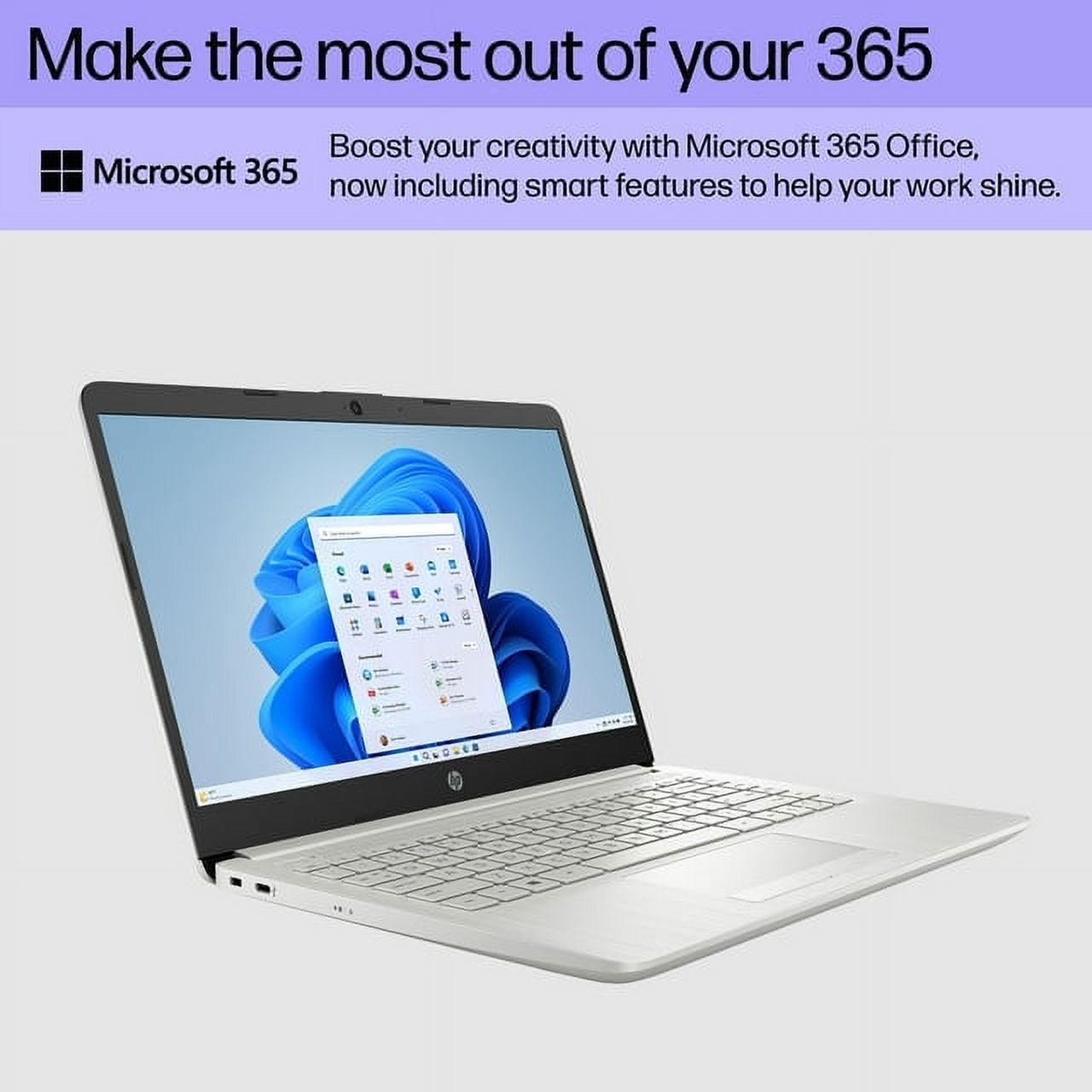 HP Stream 14" HD Laptop for Students and Business, Intel Quad-Core Processor, 4GB RAM, 320GB Storage (64GB eMMC + 256GB Card, no SD Port), Long Battery Life, 1-Year Office 365, Windows 11 H in S Mode