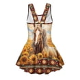 thumbnail image 5 of Uourmeti Girls' One Piece Skirted Swimsuit - Horse & Sunflower Print | Quick Dry, Stretchy Swim Dress for Beach, Pool & Summer Vacations, 5 of 8